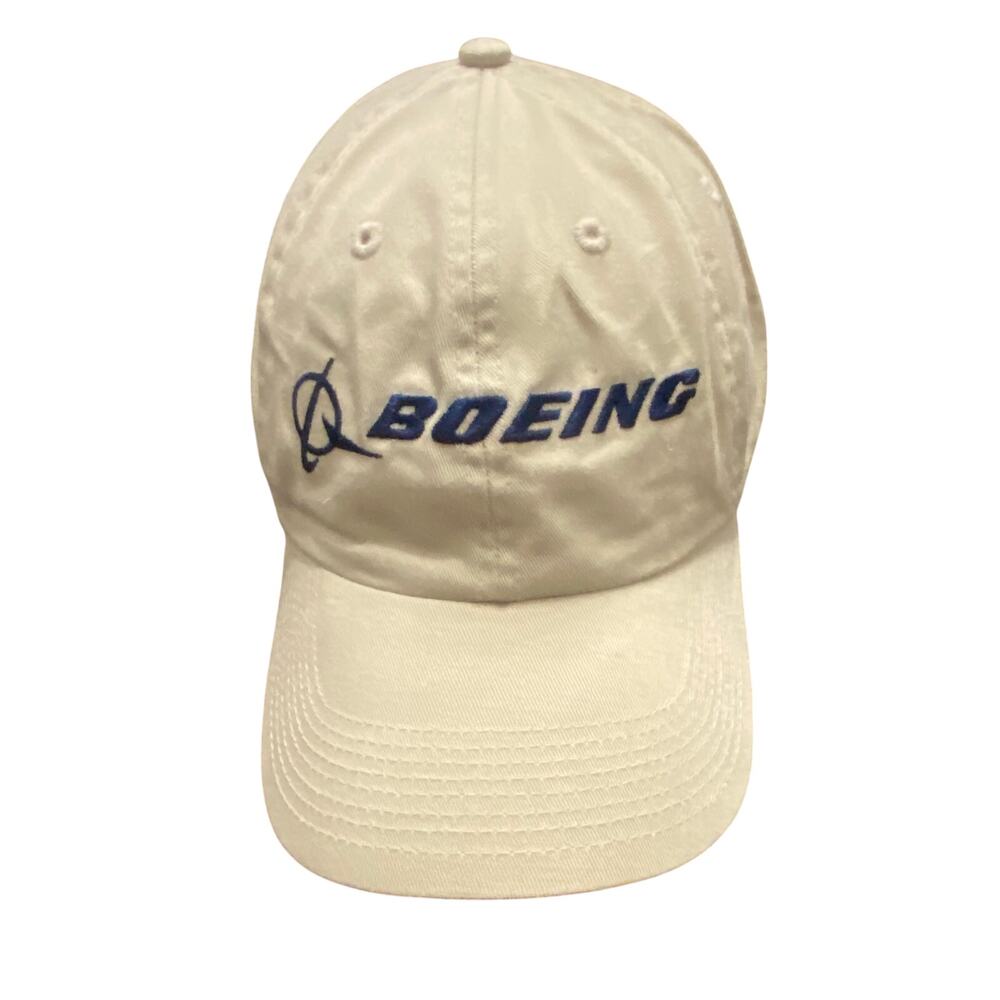 Boeing Logo Baseball Cap Khaki Adjustable Strapback Embroidered Hat Aviation